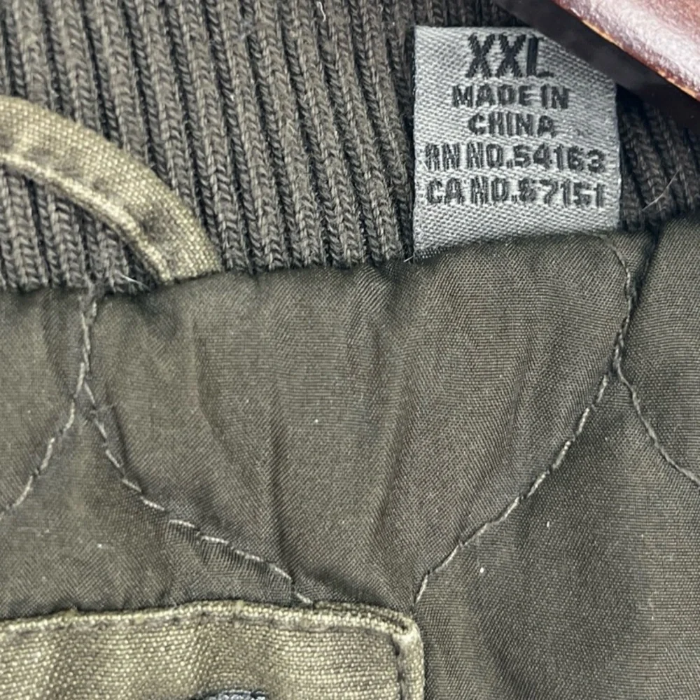 Levis Men XXL Military Field Jacket Green Cotton Canvas Quilt Lined Trucker Coat - Picture 10 of 16